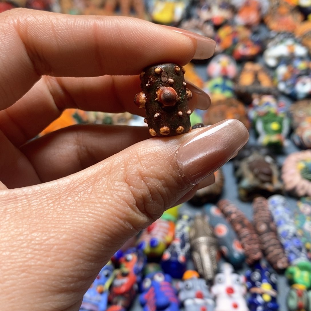 琉璃颈饰印度尼西亚桶珠