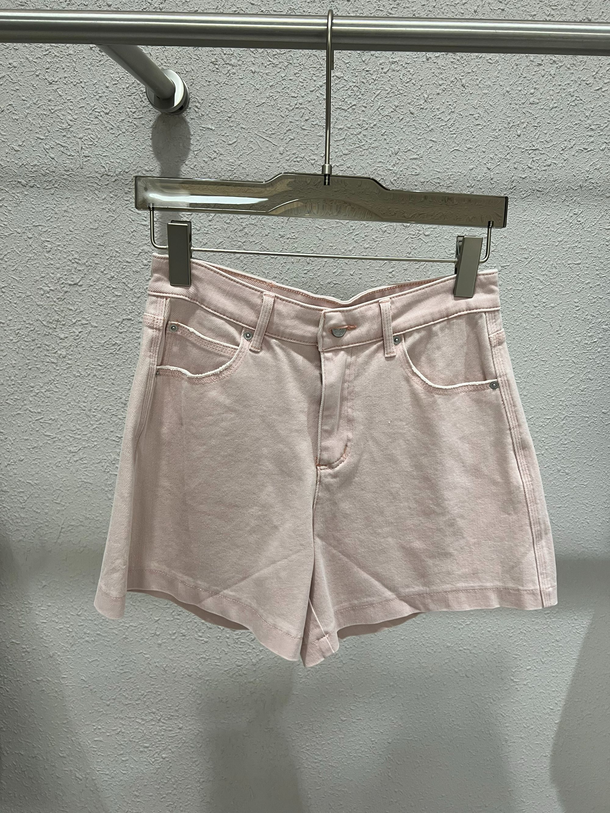 高腰女士复古水洗宽松短裤夏季简约风短裤厚款