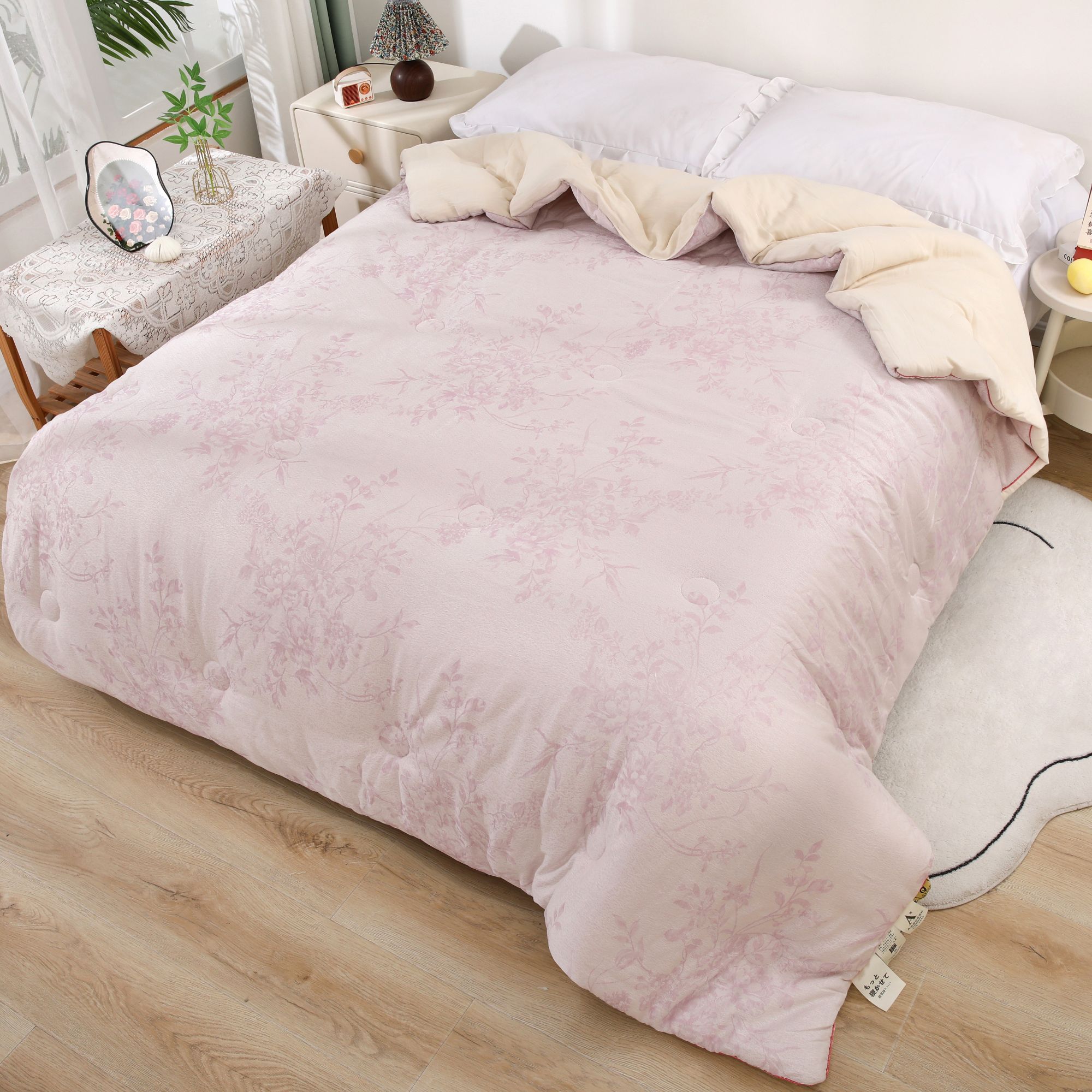 【百花扇紫-四件套】轻奢透气浮雕织花四季用工艺四件套床品