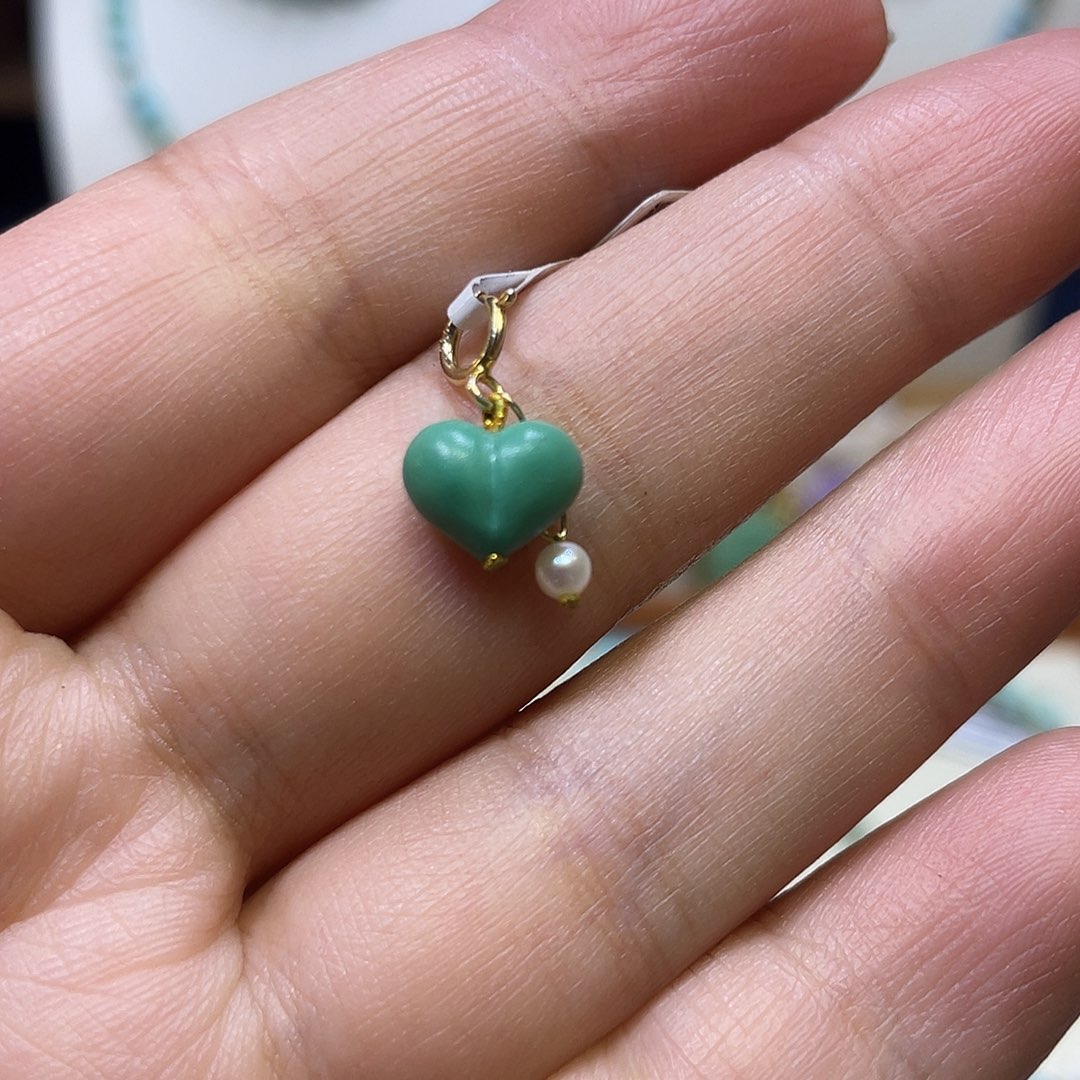 绿松石银S925镀金镶嵌滴流