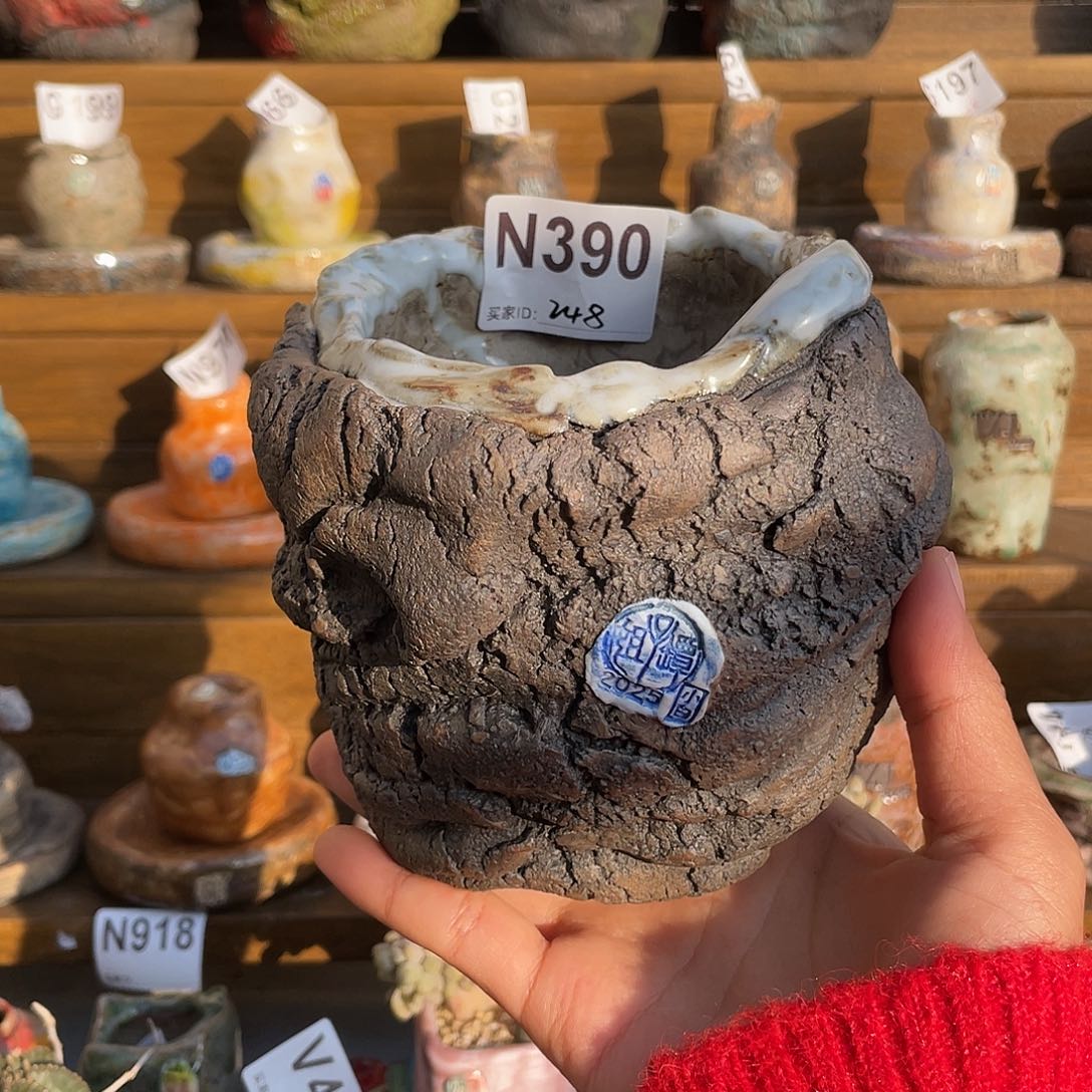 坛子姐花盆 小白孤品 内口8