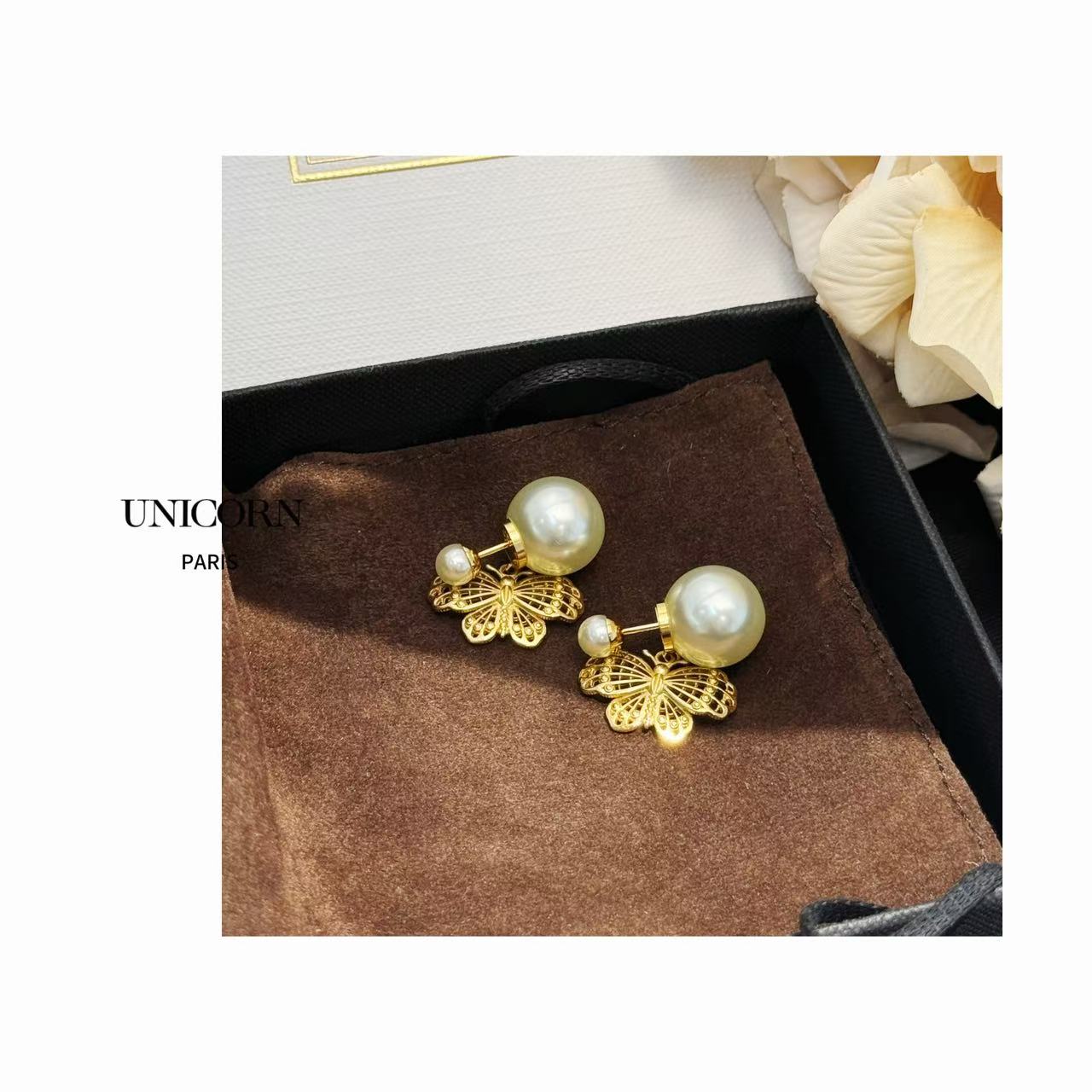 铜合金仿珍珠耳饰 镀K金 925银针 时尚耳环 ES1398-1