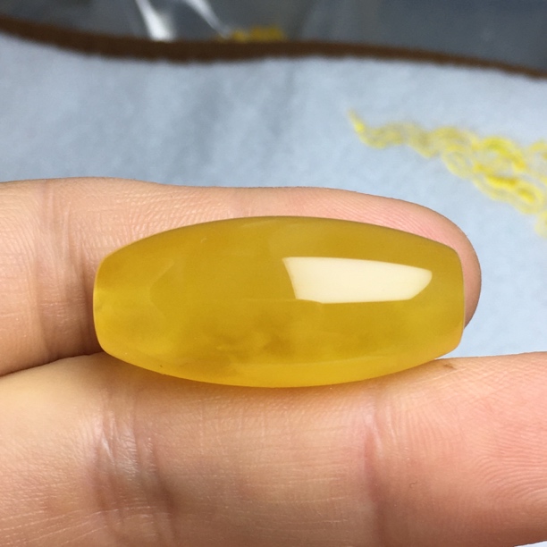 微瑕疵蜜蜡桶珠约15.6×33.3mm原石手作天然原矿保真无烤色无优化