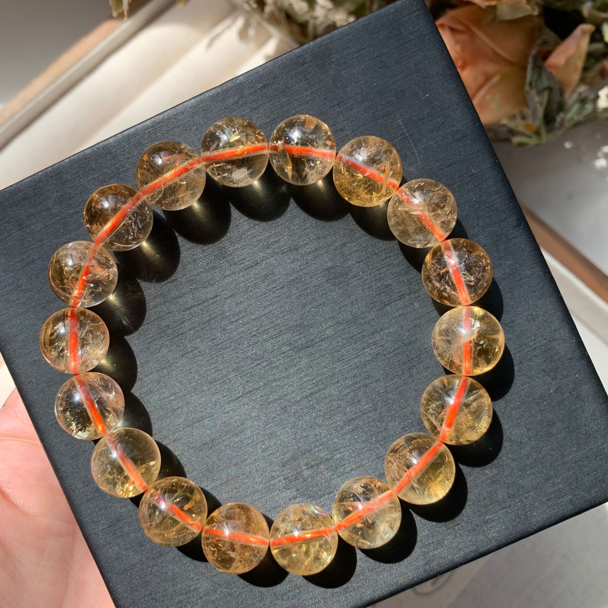 HS010天然黄水晶单圈手链黄阿塞男女款多样性发一