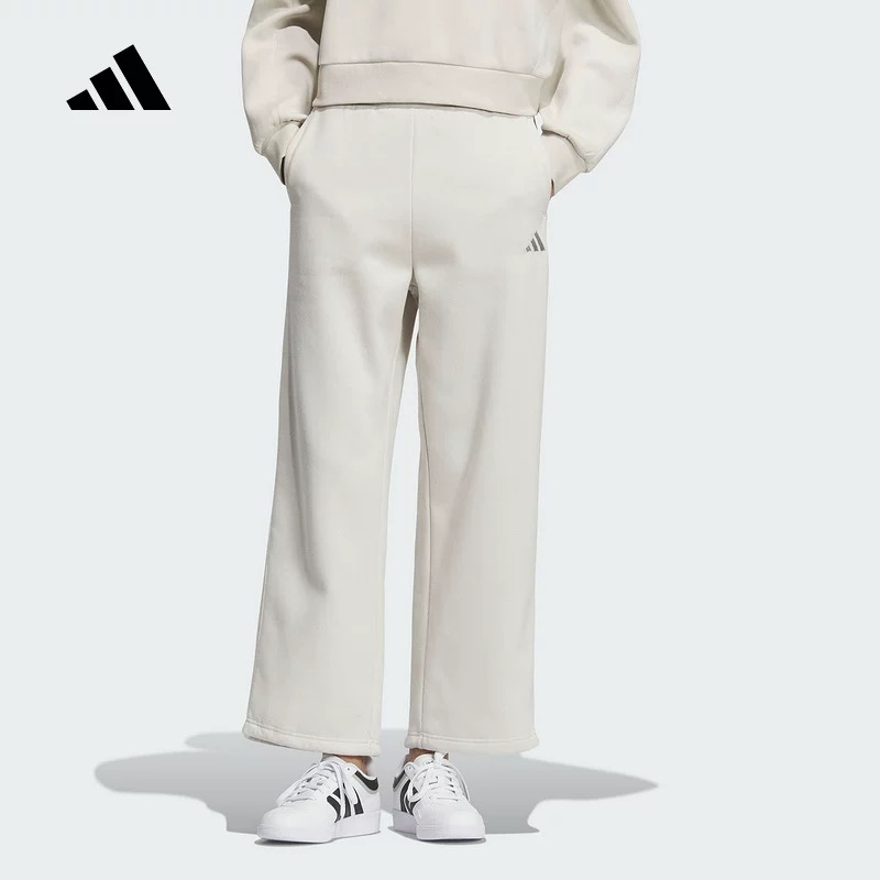 adidas阿迪达斯MUST HAVES加绒运动休闲裤2025冬女针织长裤KC0051