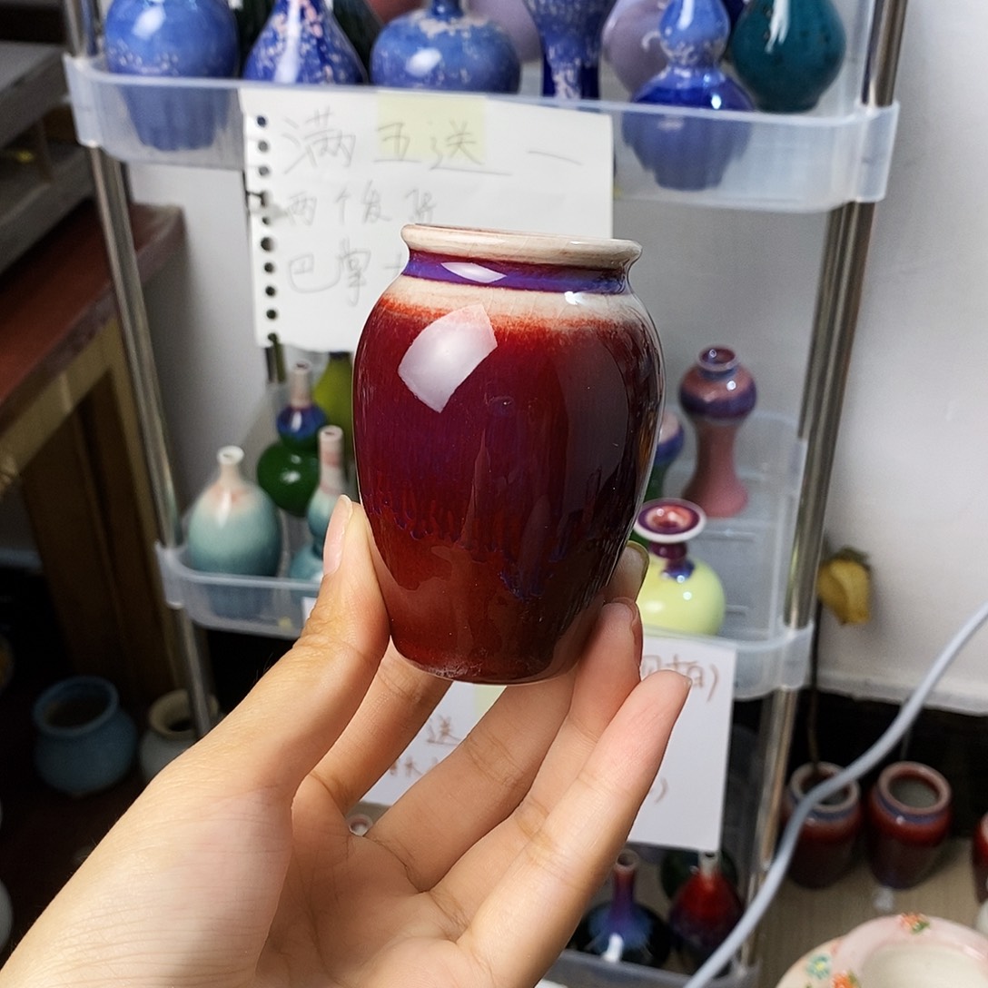 摆件景德镇高温陶瓷小花器