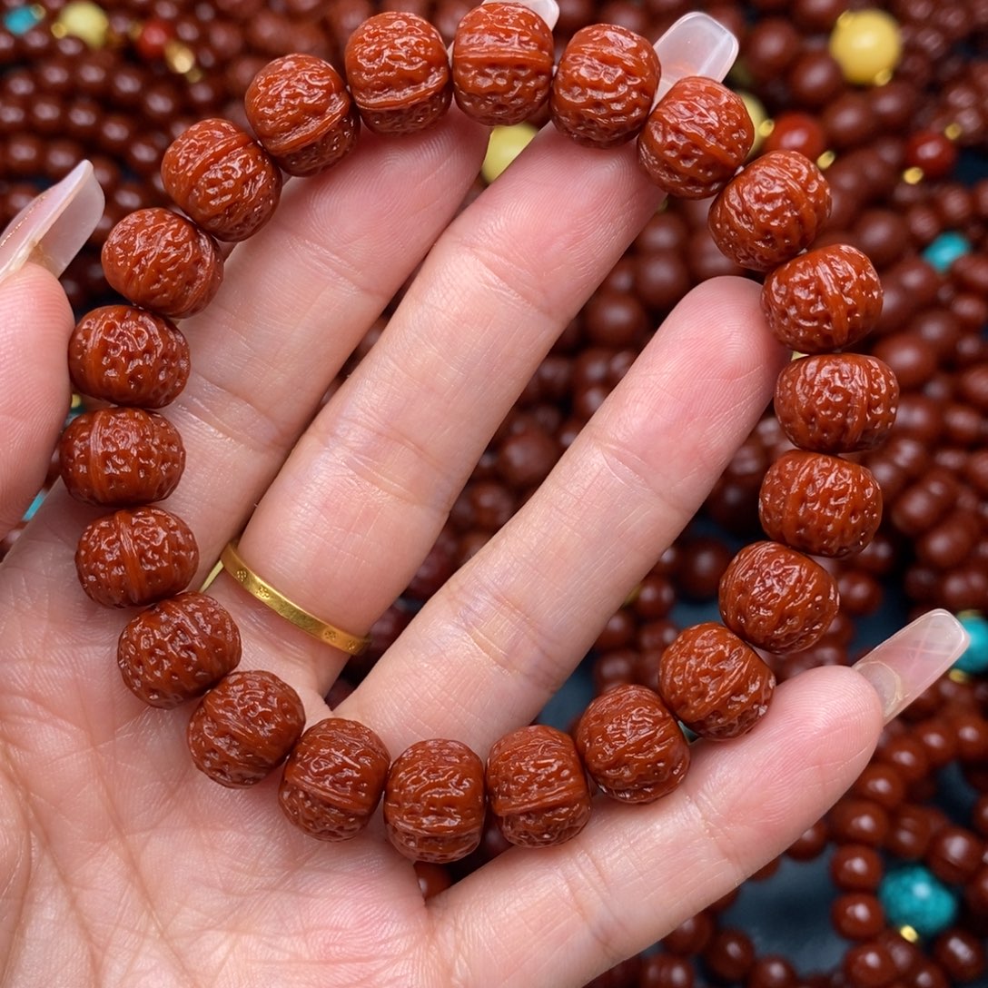 猴头核桃手串三棱