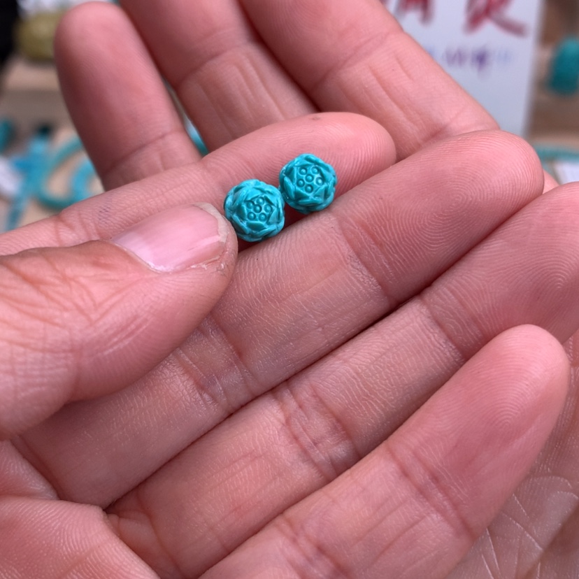 【闪购商品】绿松石精品莲花珠未镶嵌