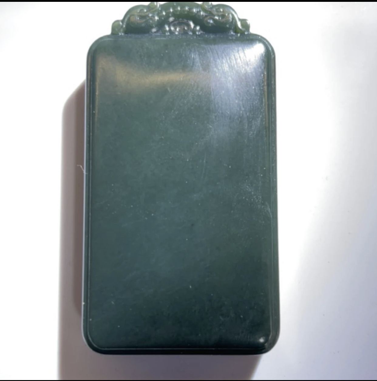 和田玉塔青特细平安无事牌