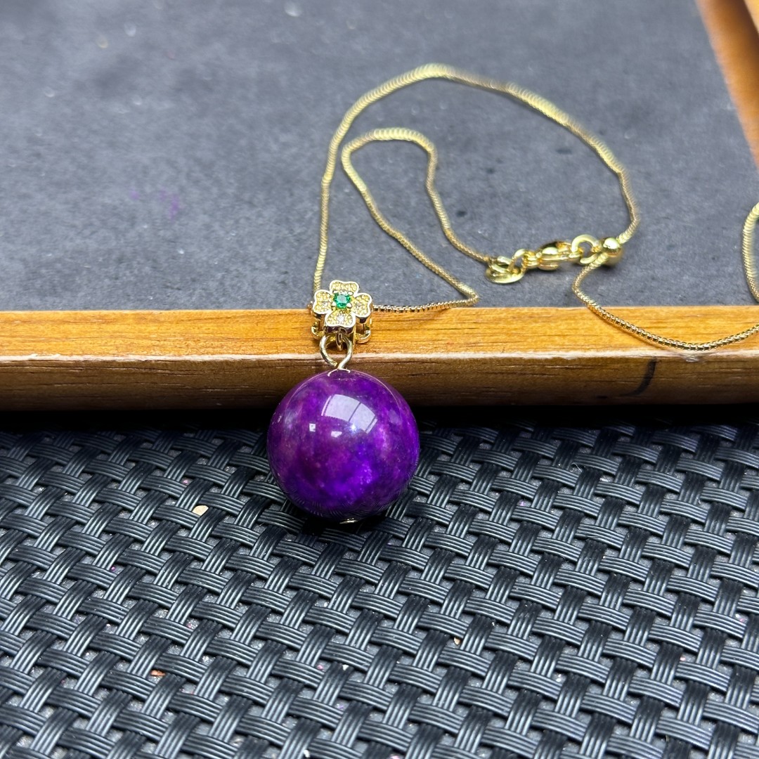 H44紫色单珠18m吊坠