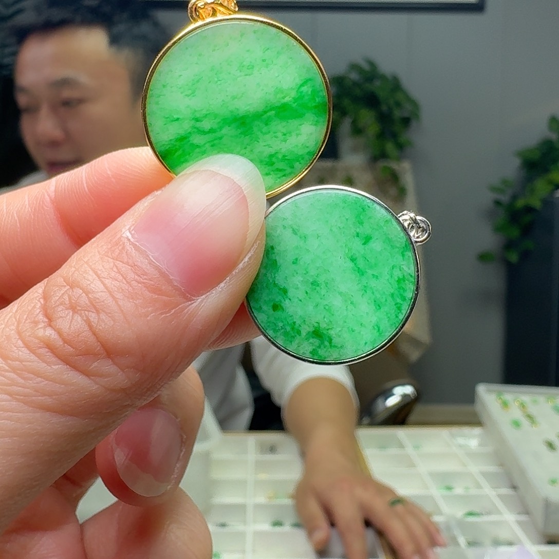 翡翠银S925镶嵌吊坠(不含链)多样性发货其一