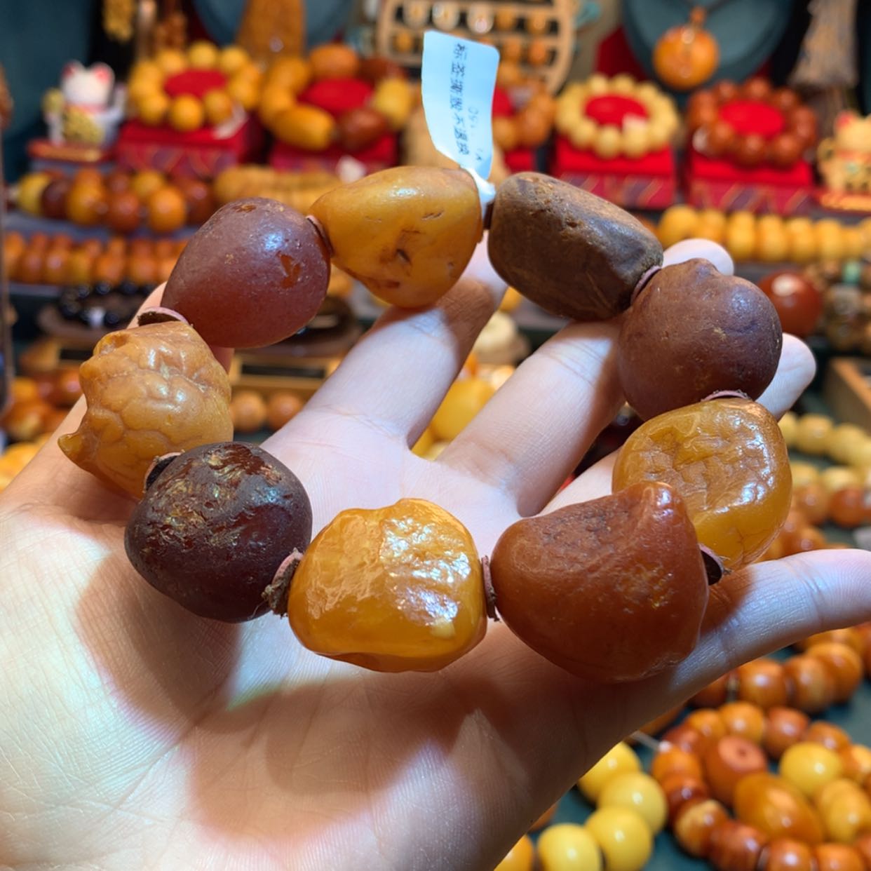 【闪购商品】蜜蜡手串未镶嵌酷*头蜜蜡手串