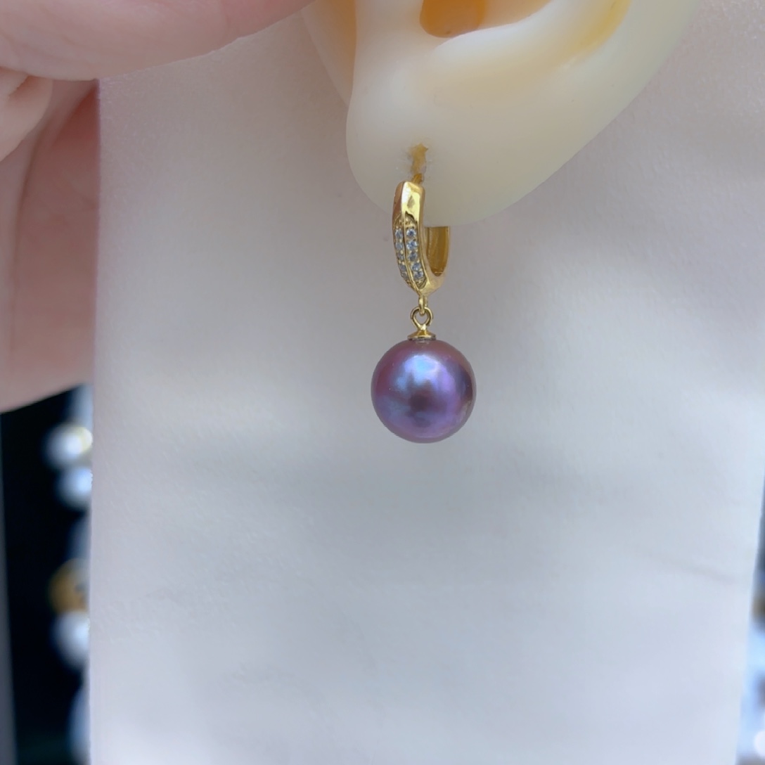 淡水珍珠耳饰银S925镶嵌