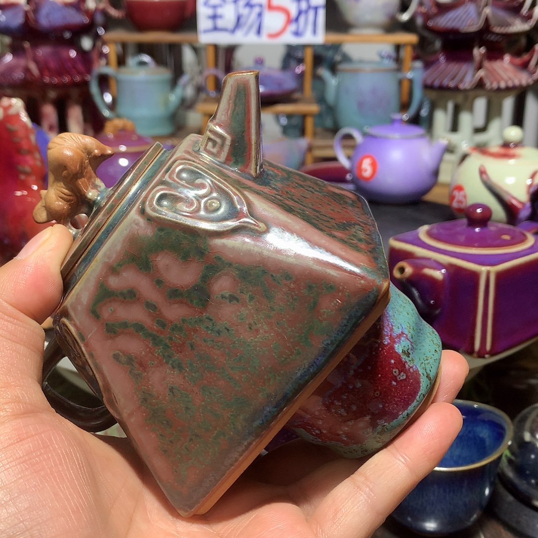 :***哥壶钧瓷方壶一壶一杯