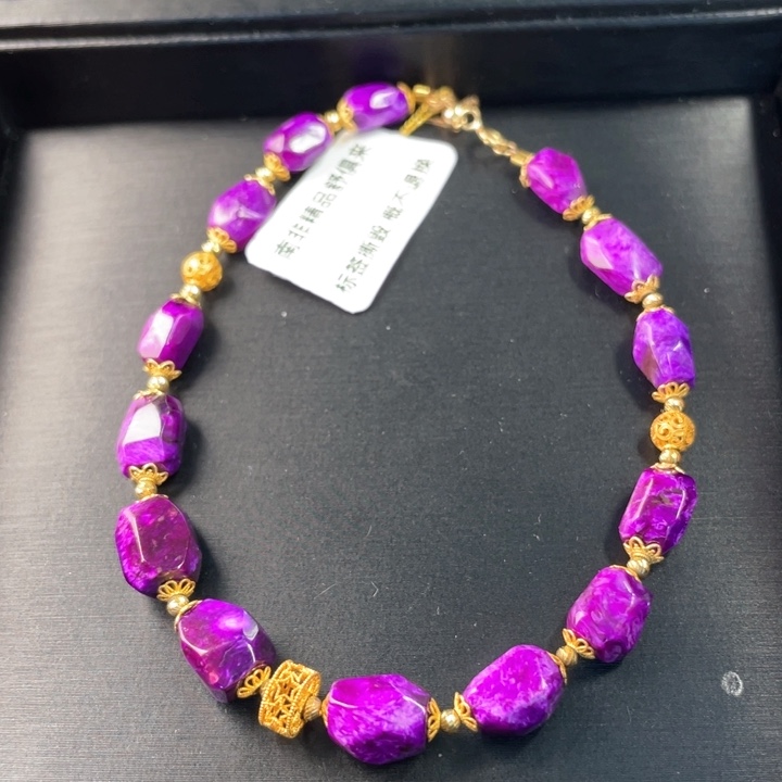 苏纪石（舒俱来）手链18K金镶嵌