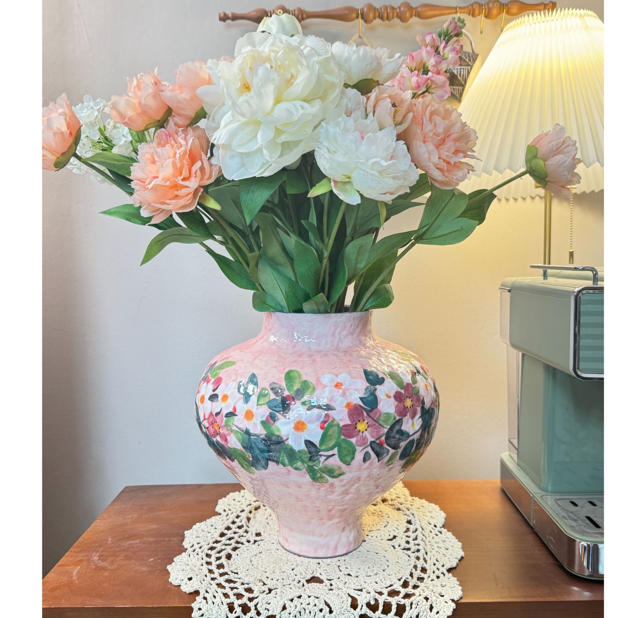 景德镇手绘艺术感花瓶大号（春日来信）（口12 肚 26 高28）