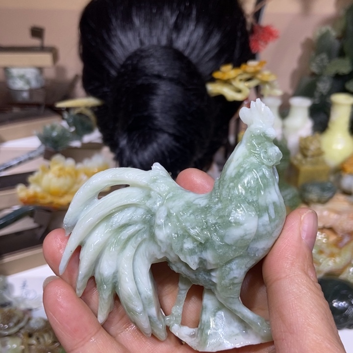 珍***我蛇纹石玉未镶嵌发饰