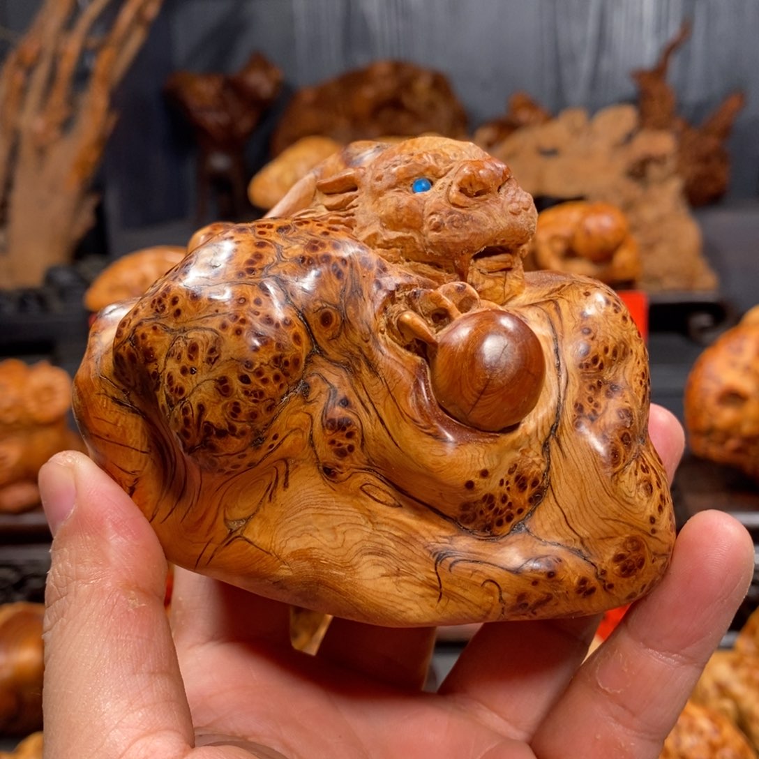 八***2柏木（崖柏）木雕手工把件太行崖柏瘤疤料