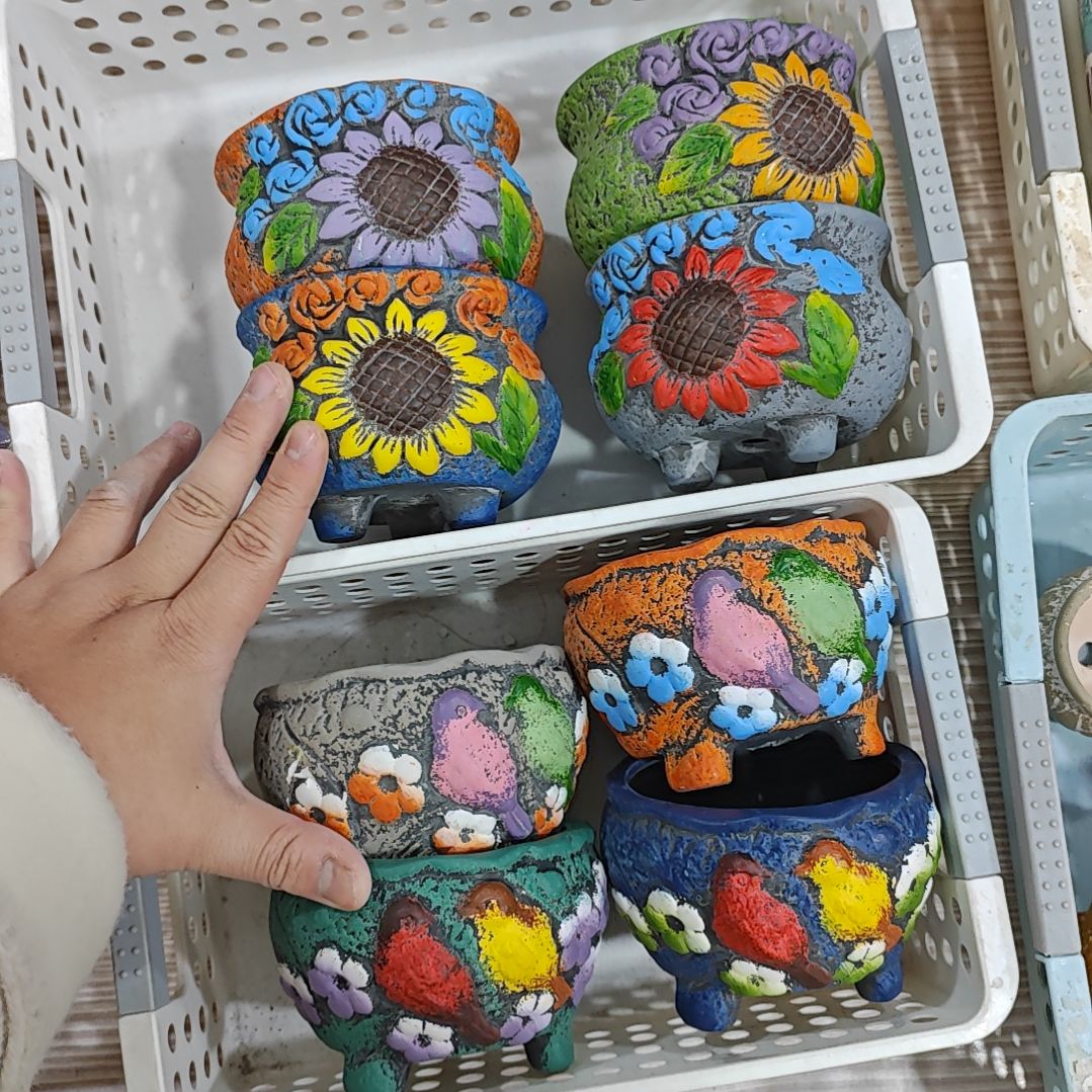 红陶吸水透气的白陶花盆凑满12发货