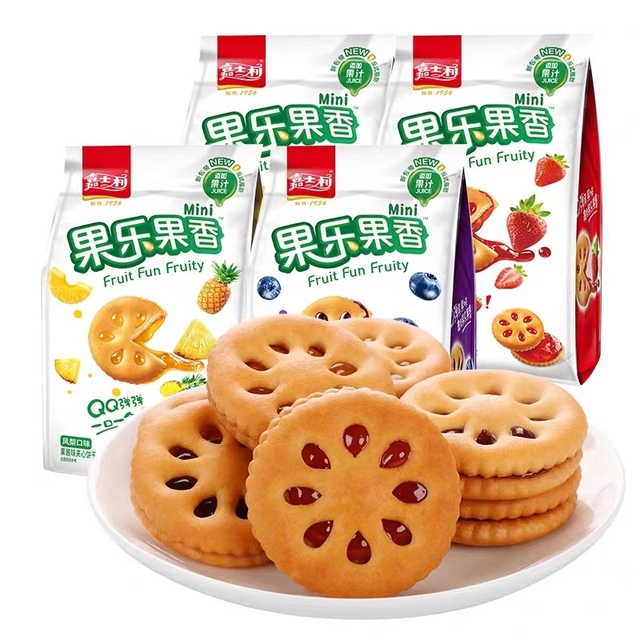 嘉士利果乐果香夹心饼干85g*2包蓝莓草莓果酱儿童早餐休闲小零食