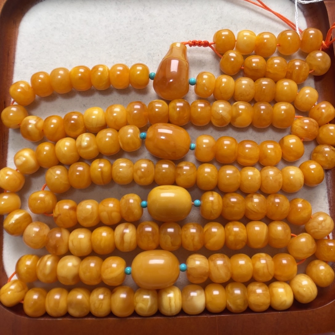 蜜蜡未镶嵌项链108