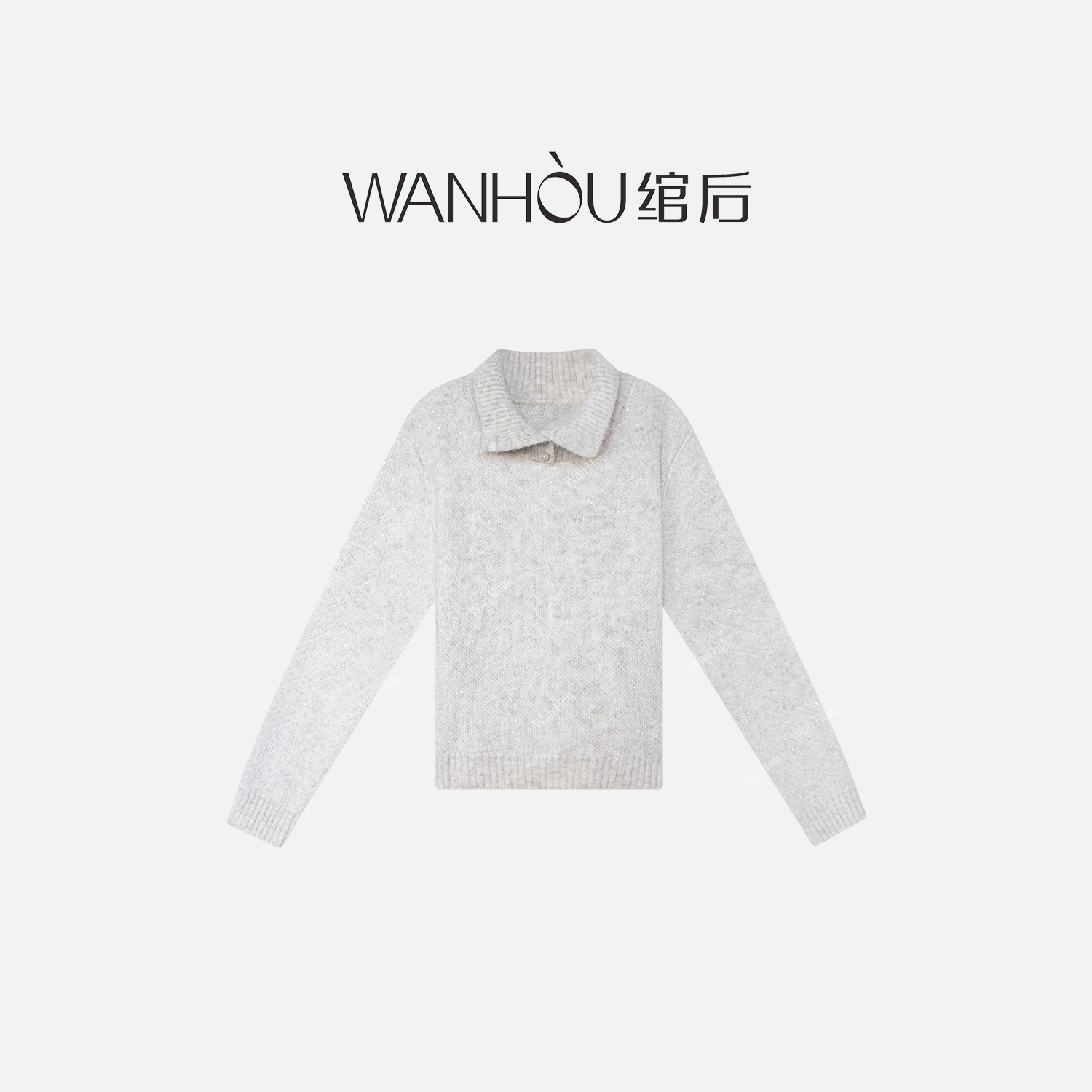 【C4223】#绾后-韩系软糯翻领正肩慵懒风高级感针织衫毛衣SS