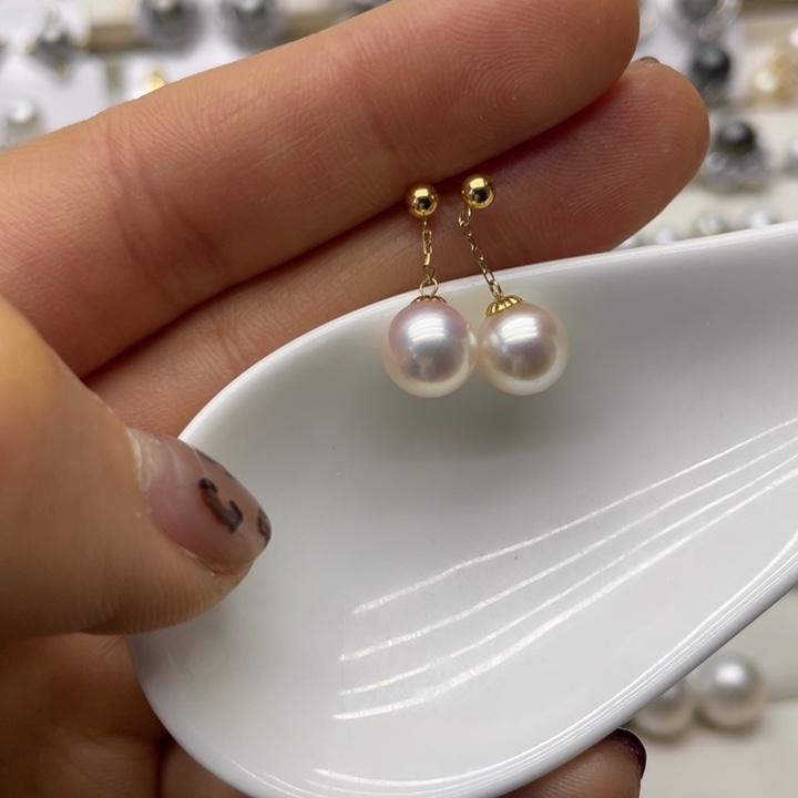 海水珍珠耳饰18K金镶嵌