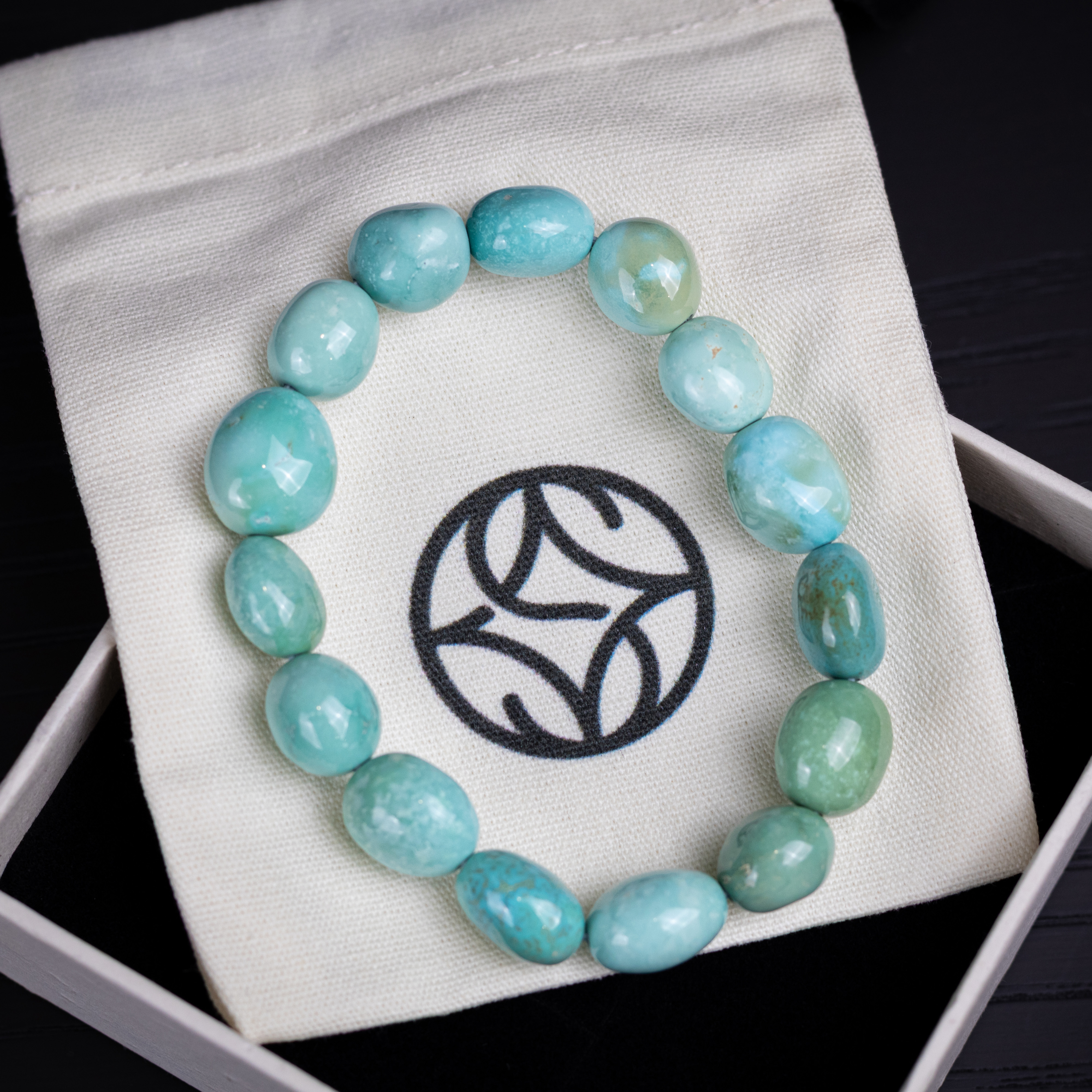 禾奕天然绿松石单圈随形手串湖北原矿高瓷釉复古经典优雅时尚轻奢