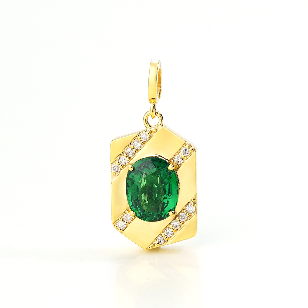 孤品18K钻石沙弗莱百搭扣（1.2克拉）46871