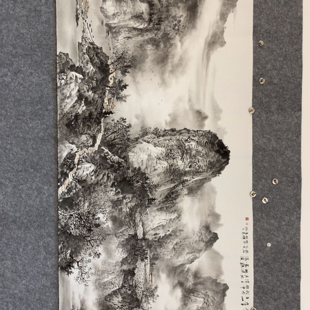 漫***步国画山水作品写意