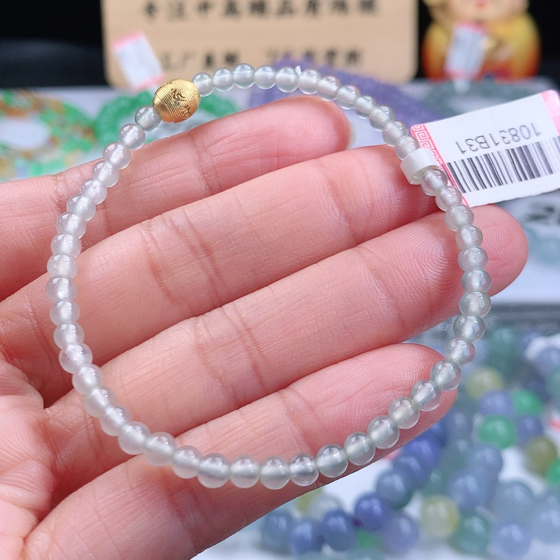 翡翠手链未镶嵌卡4mm