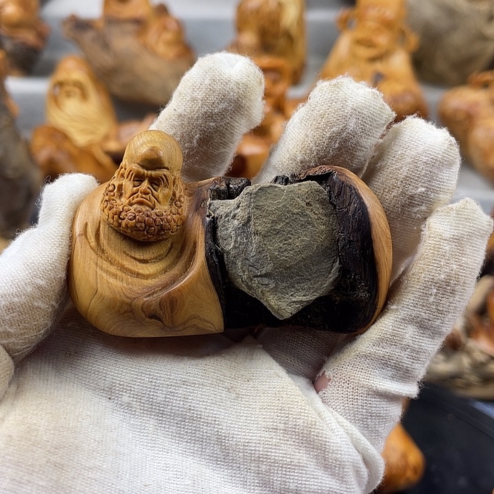 柏木（崖柏）达摩手把件