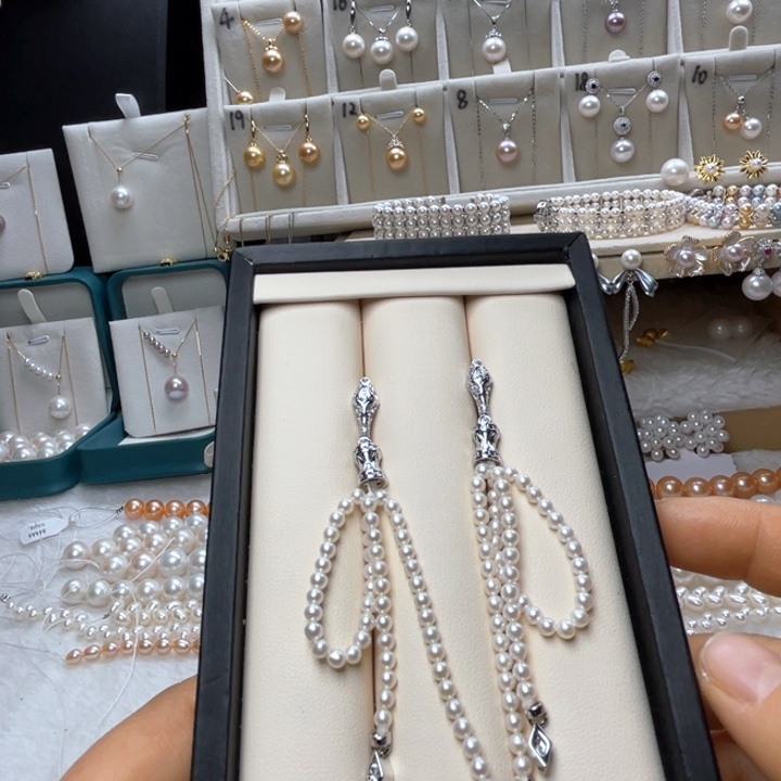 银S925镶嵌珍珠首饰淡水珍珠