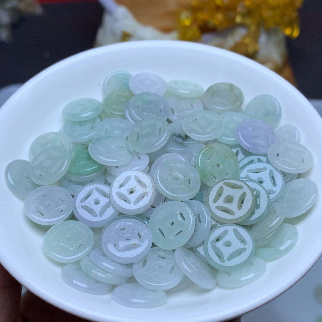 【闪购商品】翡翠手链未镶嵌卡13金钱扣20个