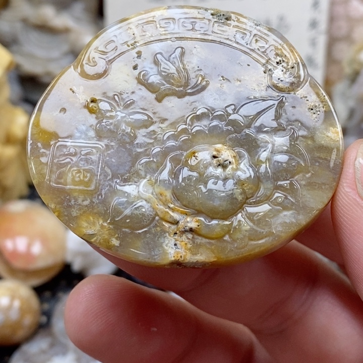 颈饰未镶嵌硅化珊瑚（珊瑚玉）有瑕