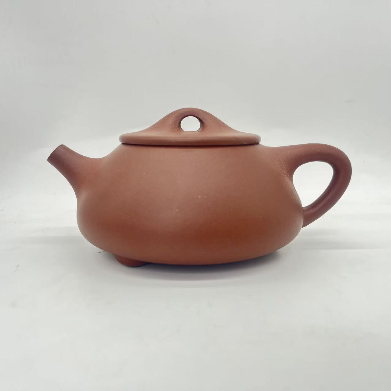 宜兴紫砂清水泥景州石瓢300cc纯手工精制宽口石瓢茶壶