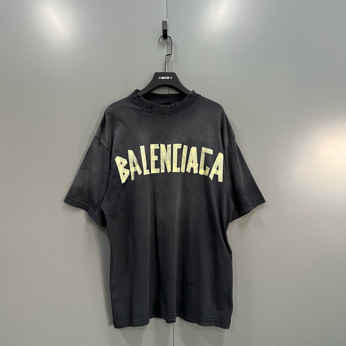 95新 Balenciaga/巴黎世家 楠 经典胶带做旧短袖 M码/95新/020939