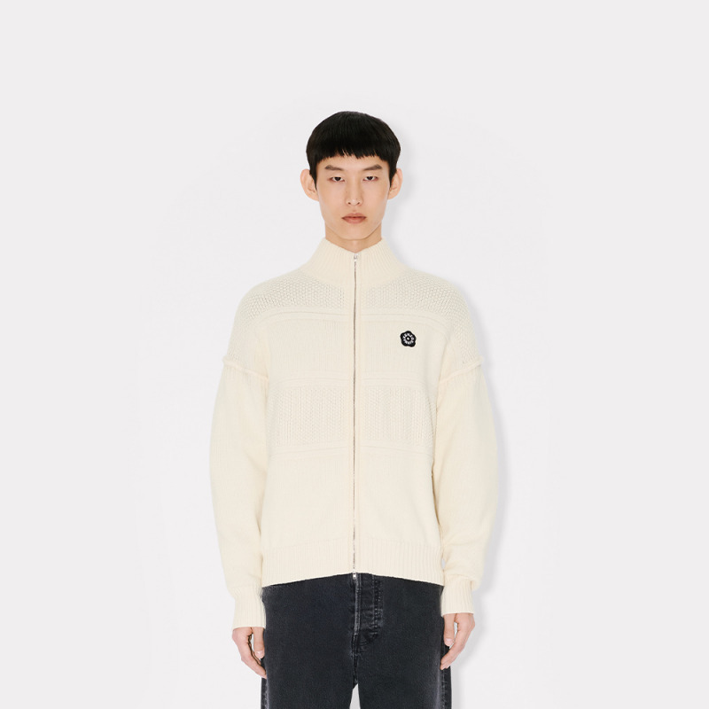 KENZO 26春夏新品 男士海棠花BOKE 2.0拉链针织开衫