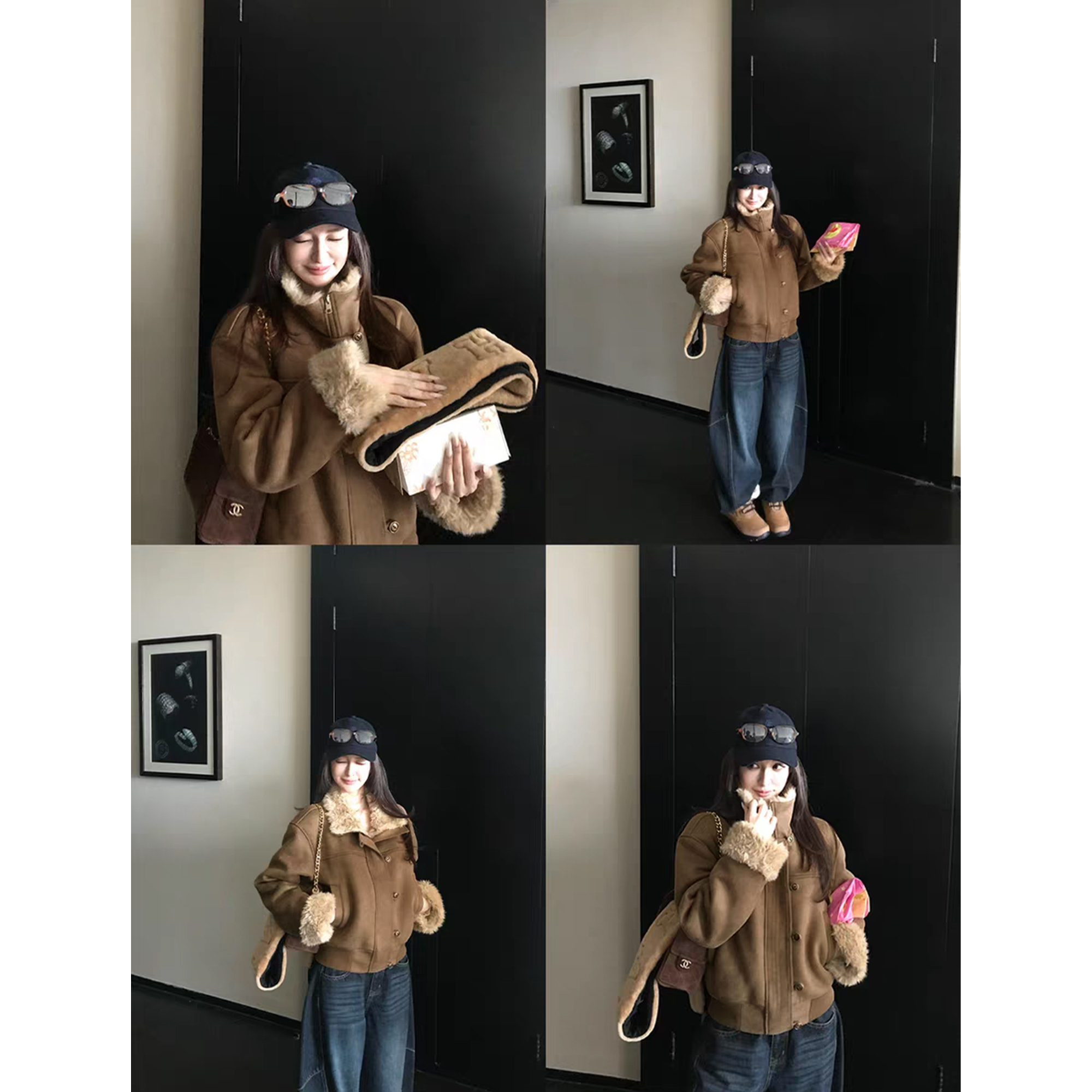 【伦敦少女】氛围感复古皮毛一体夹克外套Z 9780#