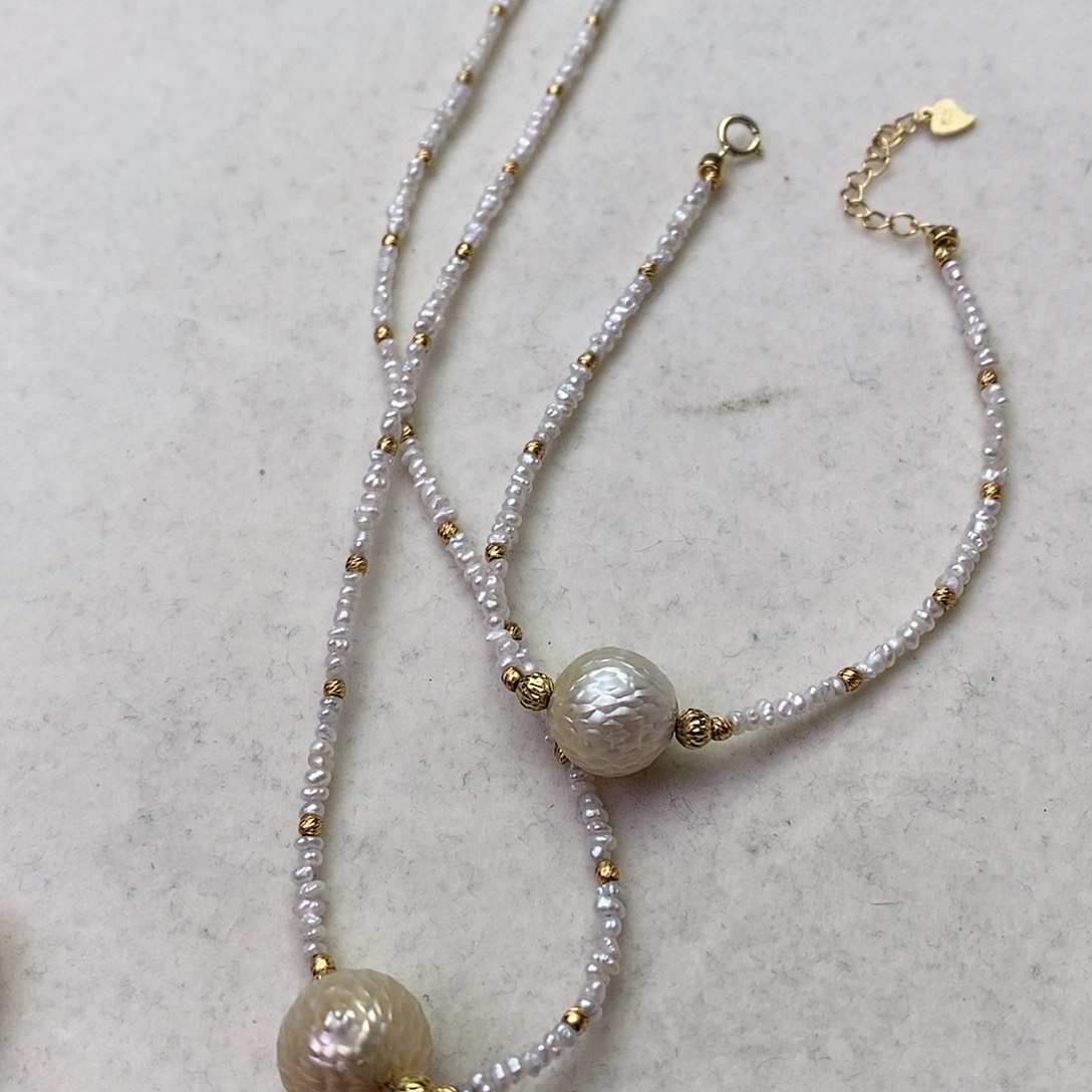 海水珍珠颈饰银S925镶嵌