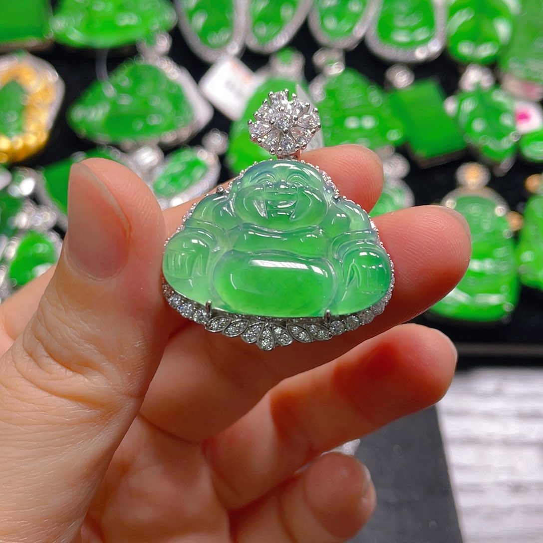 翡翠银S925镶嵌吊坠(不含链)