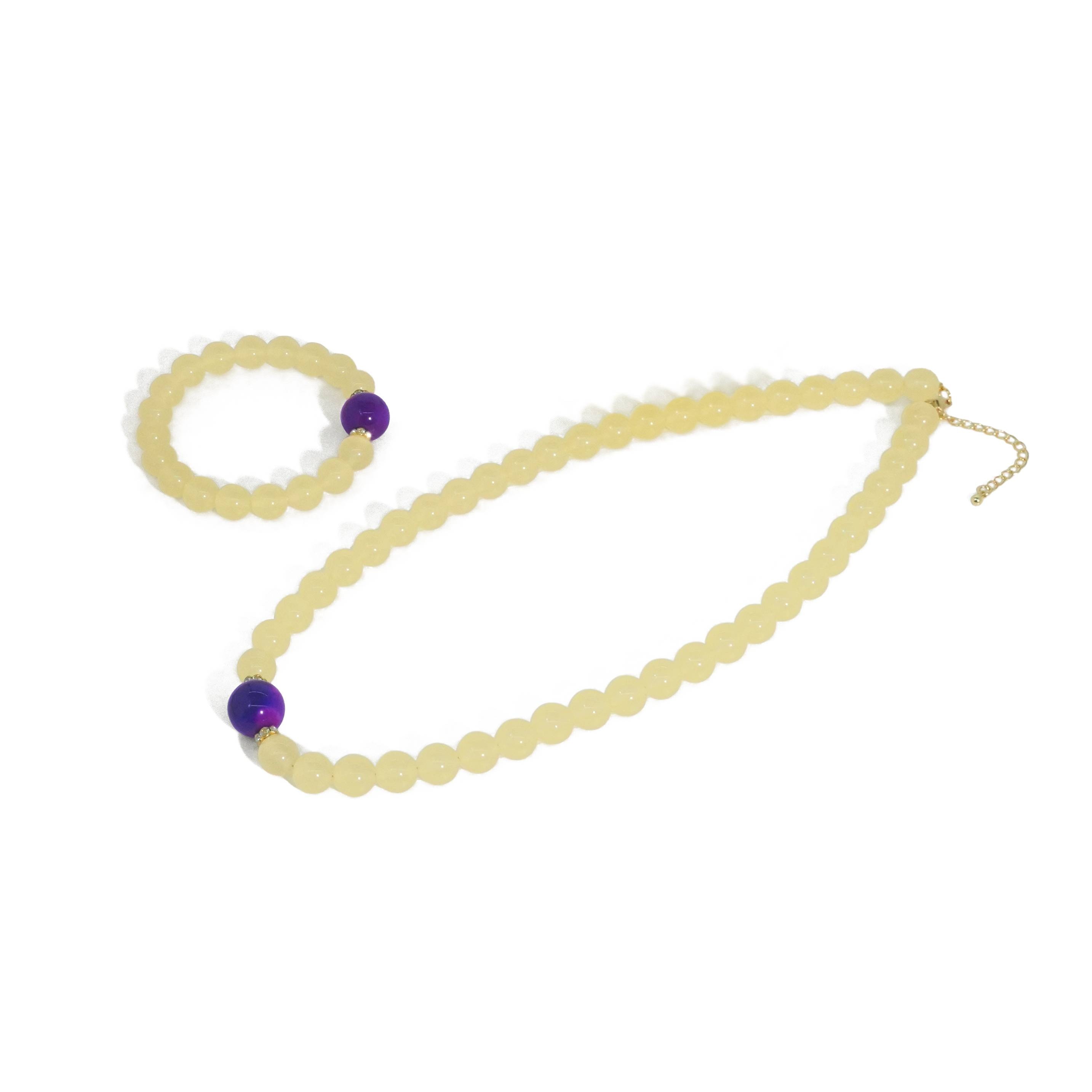 血L石全玉化玛瑙项链+手链套装E01-02