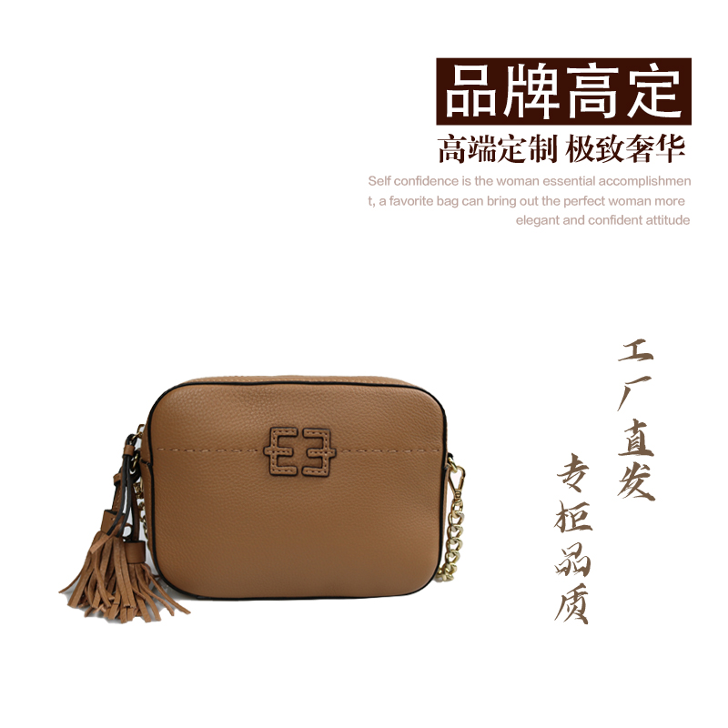 出口品质头层牛皮相机包单肩包斜挎包跨境风潮时髦风链条20C0573