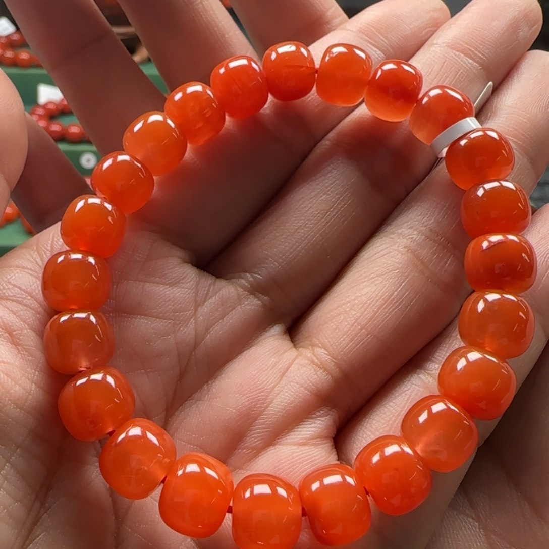 南红玛瑙M大水沟柿子红9+老型未镶嵌