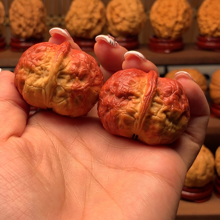 文玩核桃把件七彩玄武元宝