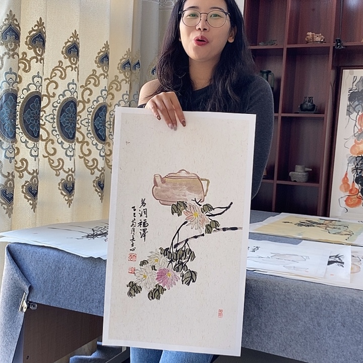 国画纯手绘国画写意作品32*58