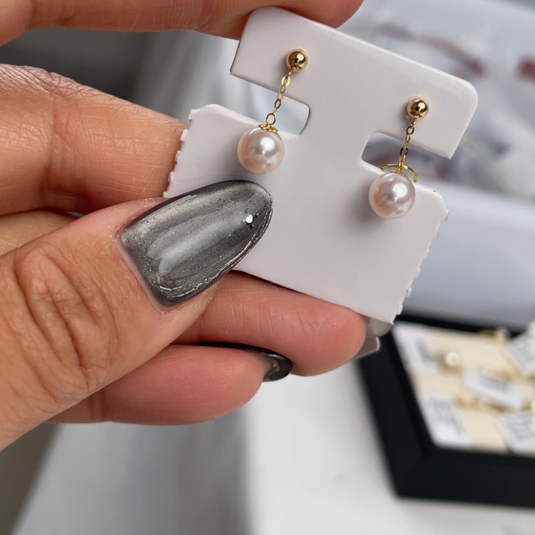 海水珍珠耳饰18K金镶嵌