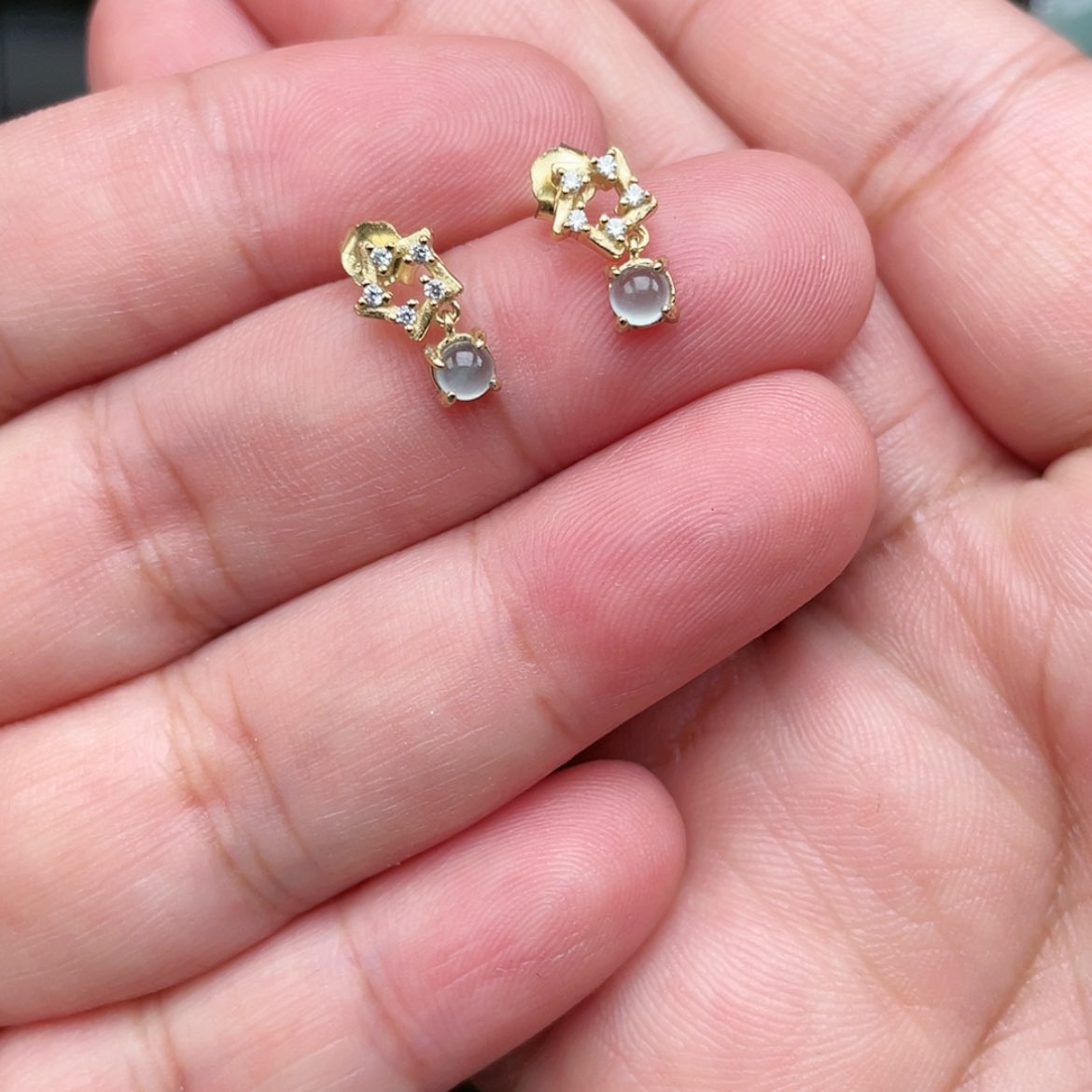 【闪购商品】翡翠银S925镶嵌耳饰Ooooooo 