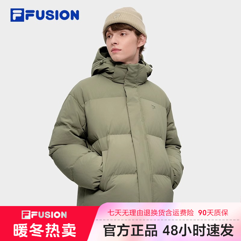 FILAFUSION斐乐羽绒服鸭绒冬季新款休闲宽松连帽外套T11M445905