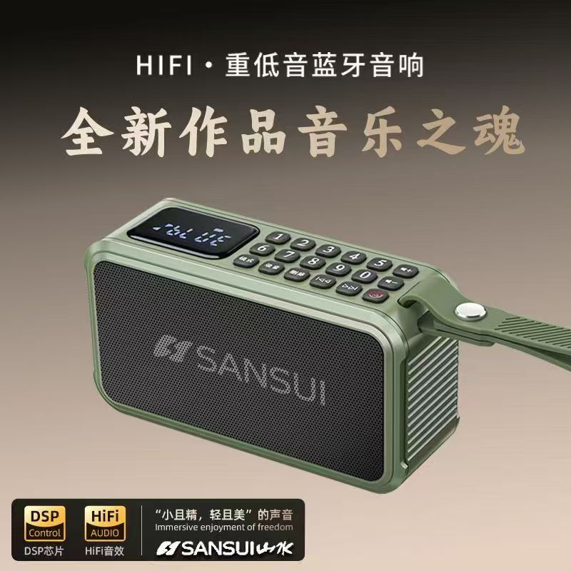 山水F62迷你大音量收音机新款蓝牙双喇叭立体声数码收音机低音炮